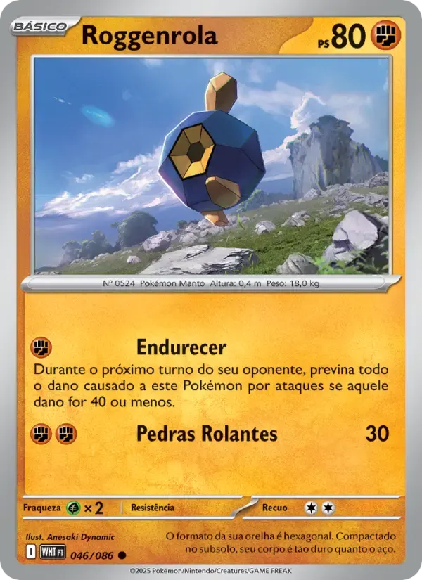 Roggenrola — Fogo Branco 46 Portuguese Pokémon card