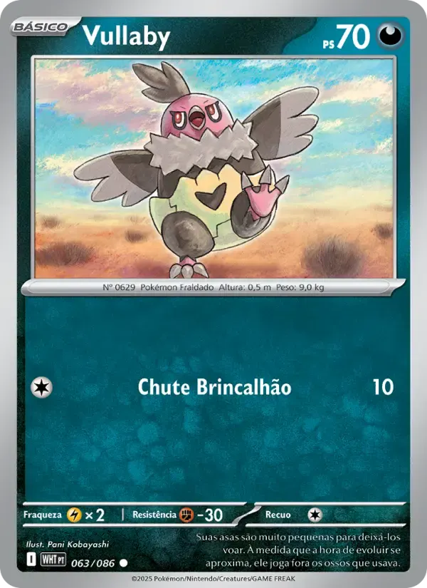 Vullaby — Fogo Branco 63 Portuguese Pokémon card