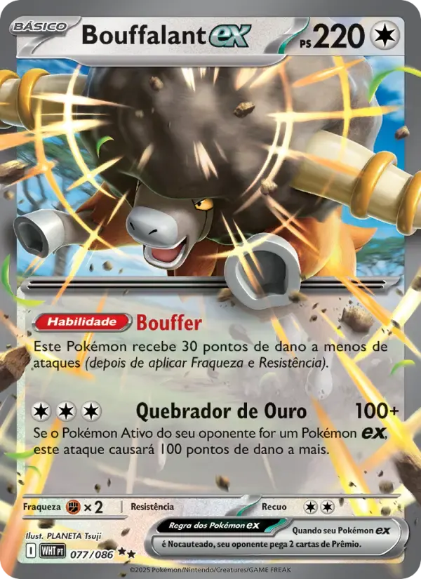 Bouffalant ex — Fogo Branco 77 Portuguese Pokémon card