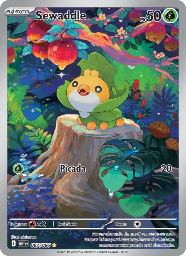 Sewaddle — Fogo Branco 87 Portuguese Pokémon card
