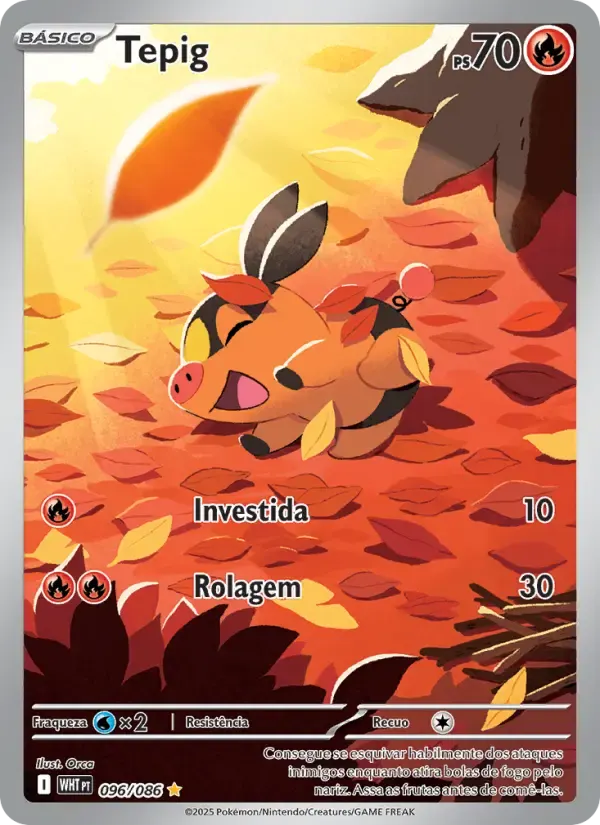 Tepig — Fogo Branco 96 Portuguese Pokémon card