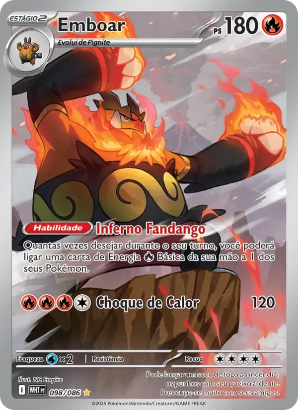 Emboar — Fogo Branco 98 Portuguese Pokémon card
