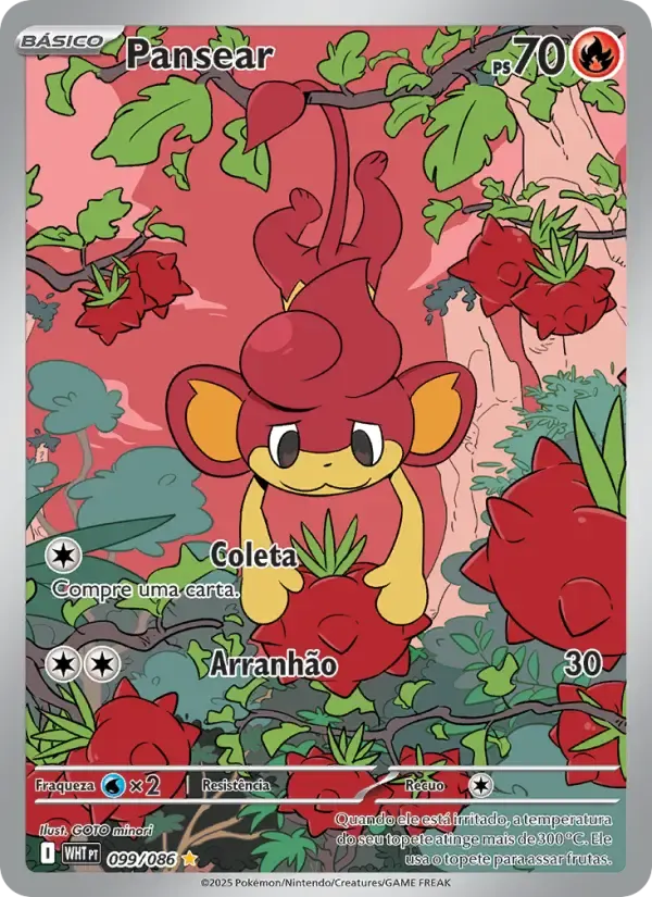 Pansear — Fogo Branco 99 Portuguese Pokémon card