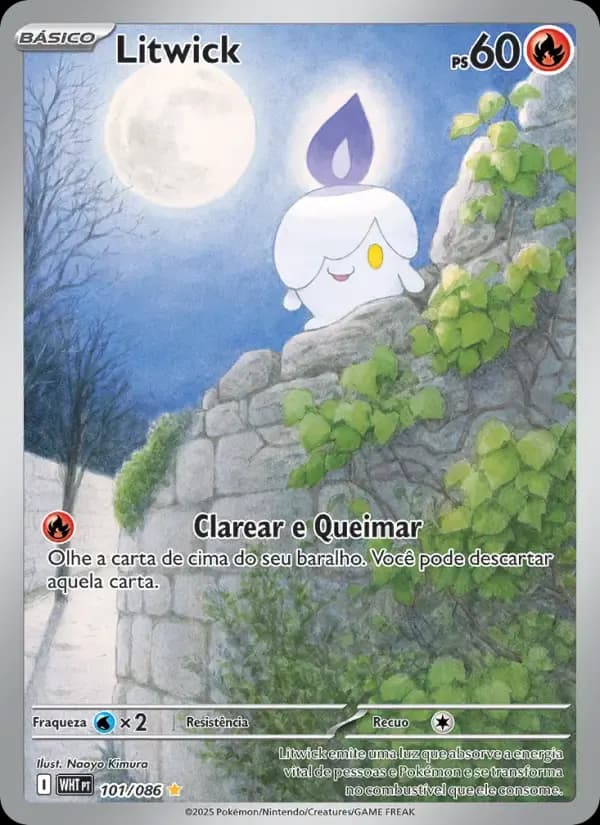Litwick — Fogo Branco 101 Portuguese Pokémon card