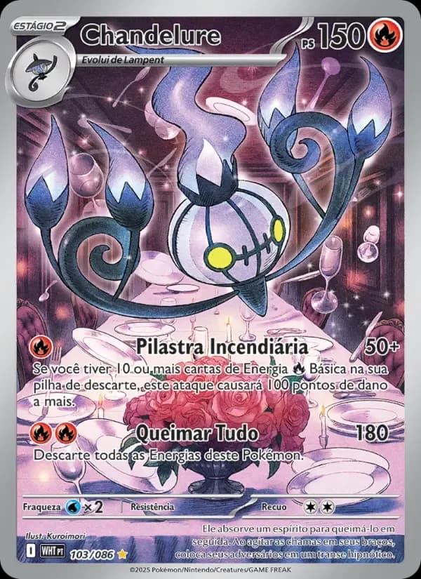 Chandelure — Fogo Branco 103 Portuguese Pokémon card