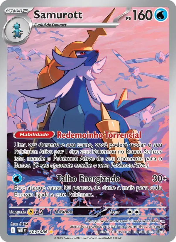 Samurott — Fogo Branco 107 Portuguese Pokémon card