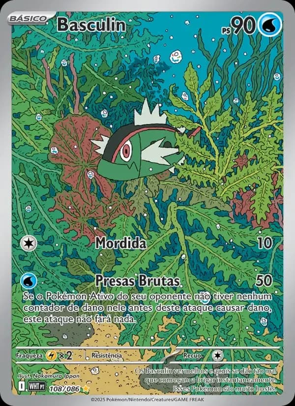 Basculin — Fogo Branco 108 Portuguese Pokémon card