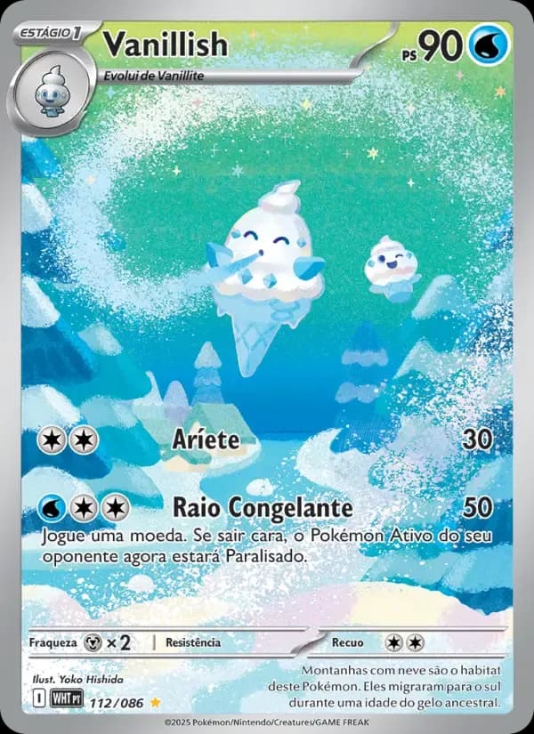 Vanillish — Fogo Branco 112 Portuguese Pokémon card