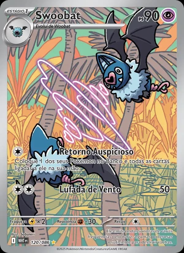 Swoobat — Fogo Branco 120 Portuguese Pokémon card