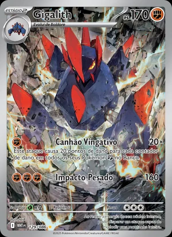 Gigalith — Fogo Branco 129 Portuguese Pokémon card