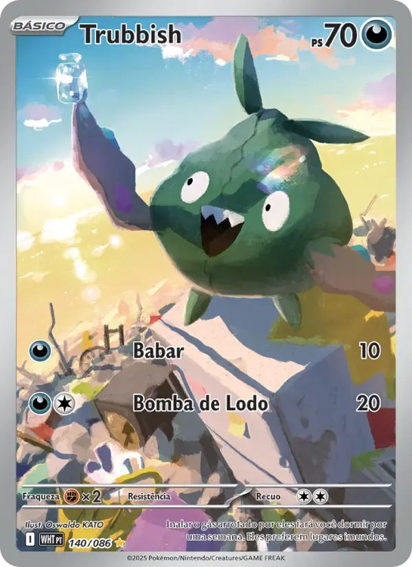 Trubbish — Fogo Branco 140 Portuguese Pokémon card