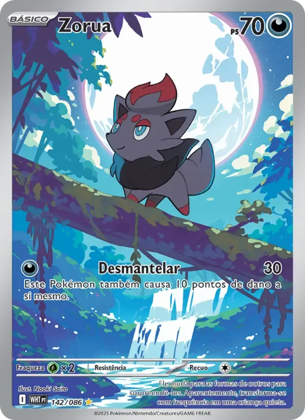 Zorua — Fogo Branco 142 Portuguese Pokémon card