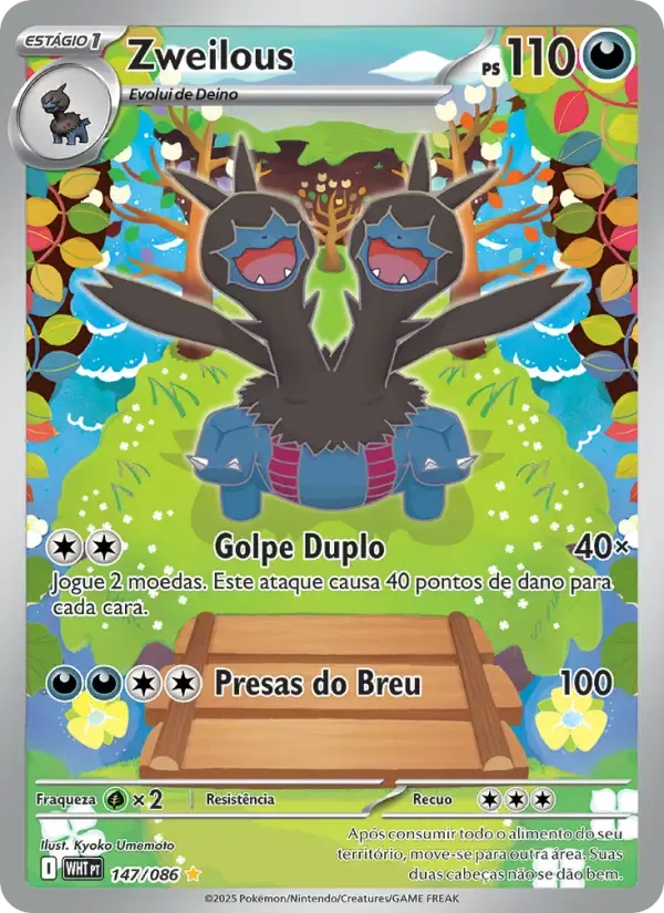 Zweilous — Fogo Branco 147 Portuguese Pokémon card