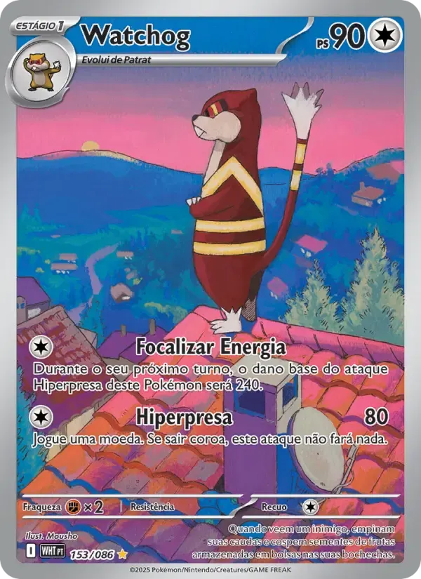 Watchog — Fogo Branco 153 Portuguese Pokémon card