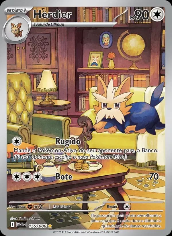 Herdier — Fogo Branco 155 Portuguese Pokémon card