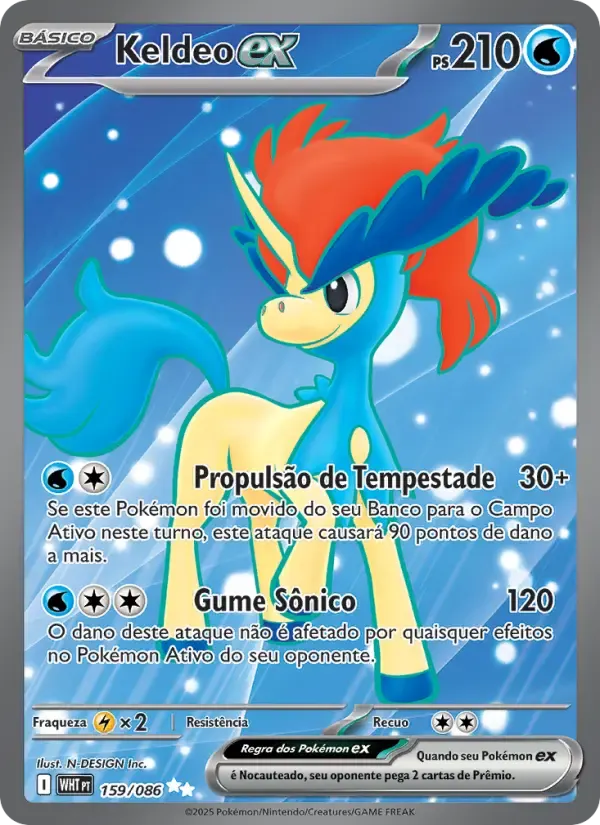 Keldeo ex — Fogo Branco 159 Portuguese Pokémon card