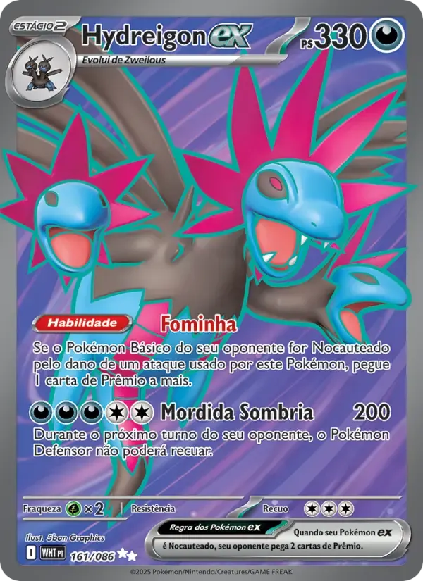 Hydreigon ex — Fogo Branco 161 Portuguese Pokémon card