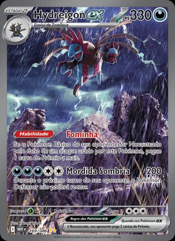 Hydreigon ex — Fogo Branco 169 Portuguese Pokémon card