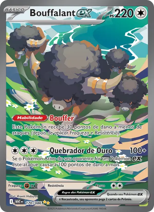 Bouffalant ex — Fogo Branco 170 Portuguese Pokémon card