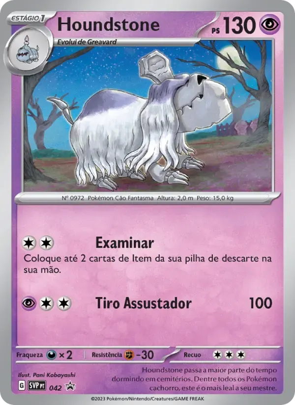 Houndstone — SVP Black Star Promos 42 Portuguese Pokémon card