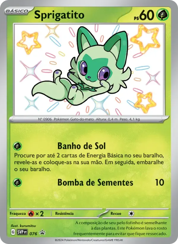 Sprigatito — SVP Black Star Promos 76 Portuguese Pokémon card