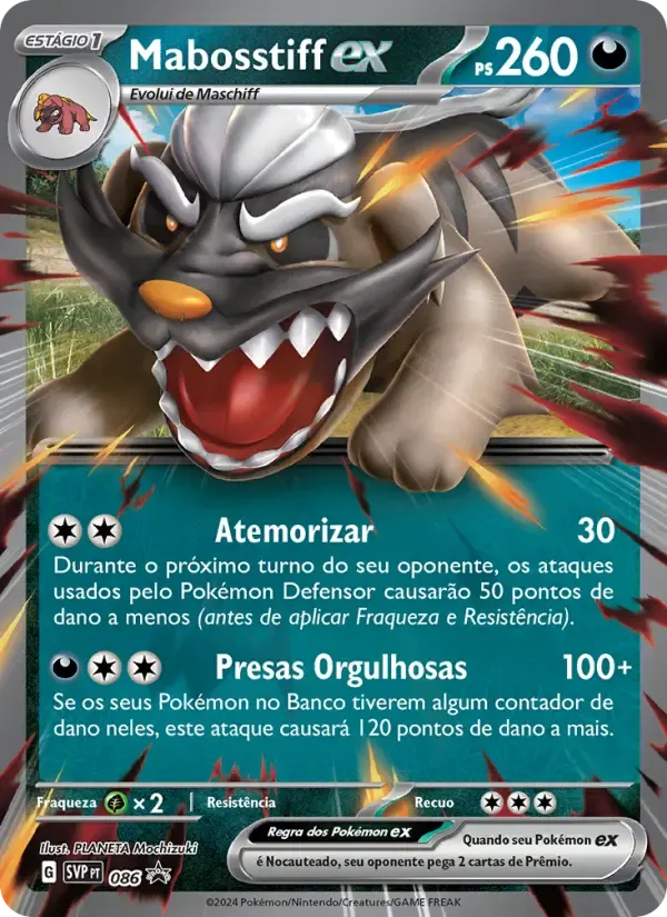 Mabosstiff ex — SVP Black Star Promos 86 Portuguese Pokémon card