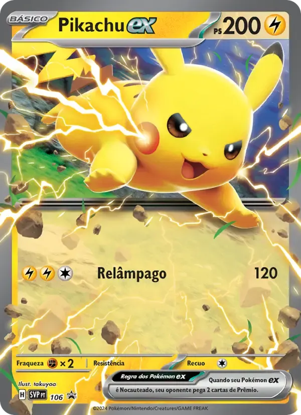 Pikachu ex — SVP Black Star Promos 106 Portuguese Pokémon card