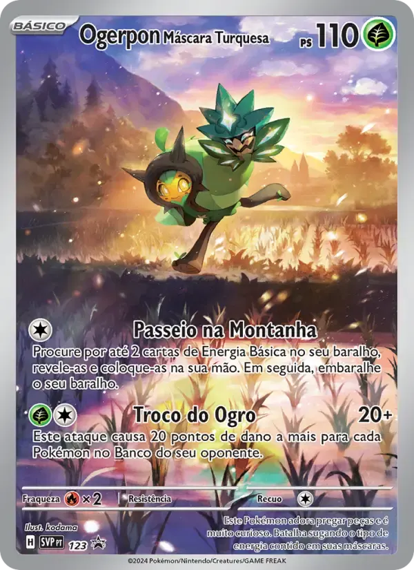 Ogerpon Máscara Turquesa — SVP Black Star Promos 123 Portuguese Pokémon card