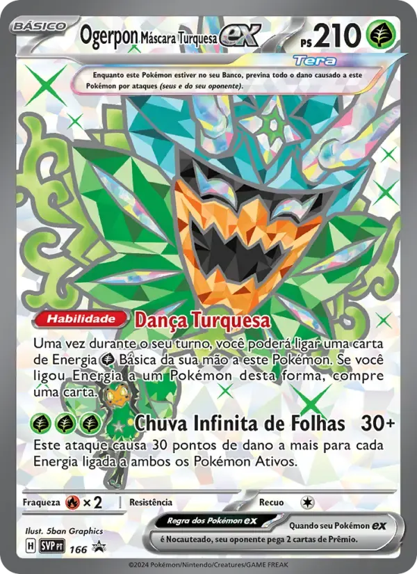 Ogerpon Máscara Turquesa ex — SVP Black Star Promos 166 Portuguese Pokémon card