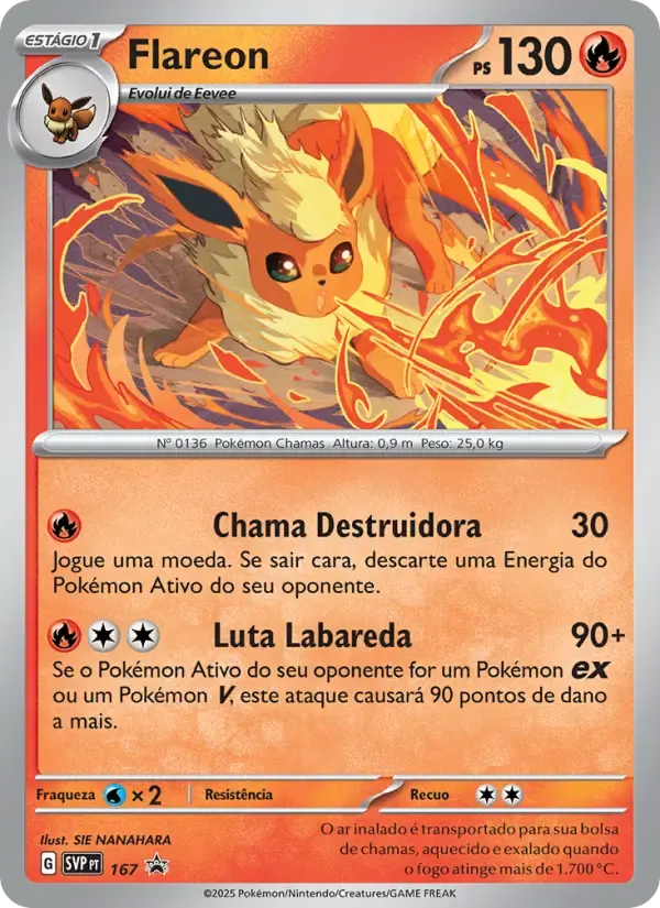 Flareon — SVP Black Star Promos 167 Portuguese Pokémon card