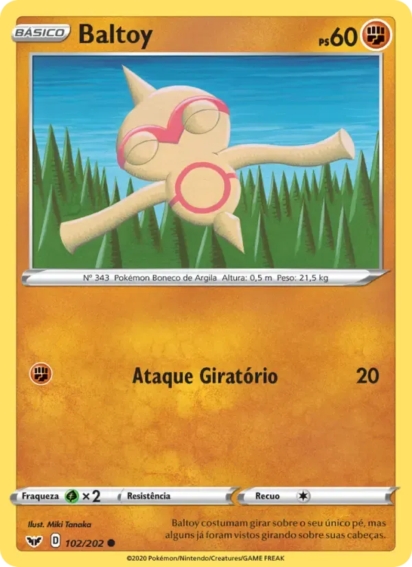 Baltoy — Espada e Escudo 102 Portuguese Pokémon card