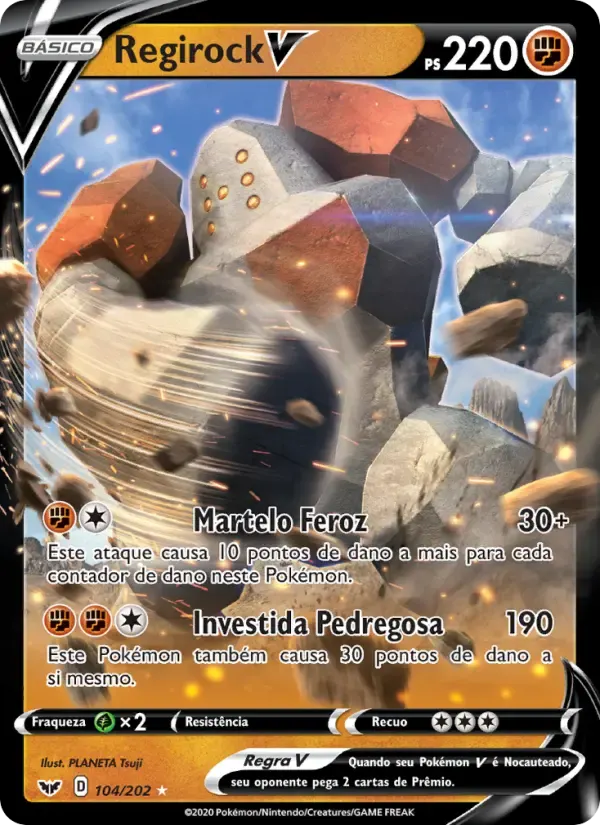 Regirock V — Espada e Escudo 104 Portuguese Pokémon card