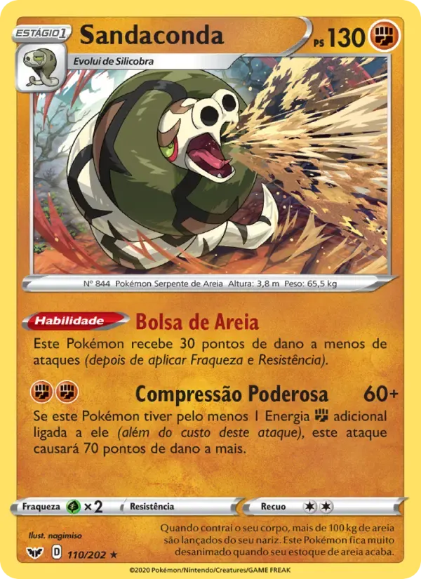 Sandaconda — Espada e Escudo 110 Portuguese Pokémon card