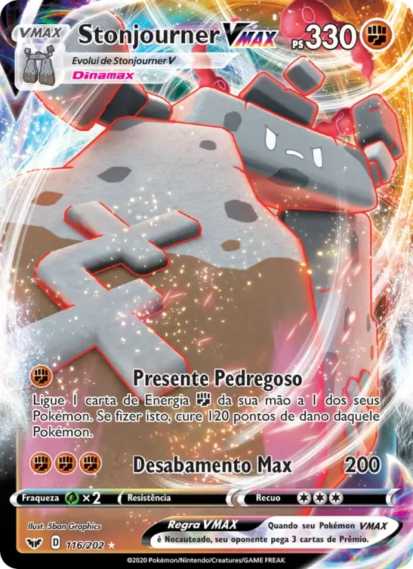 Stonjourner VMAX — Espada e Escudo 116 Portuguese Pokémon card