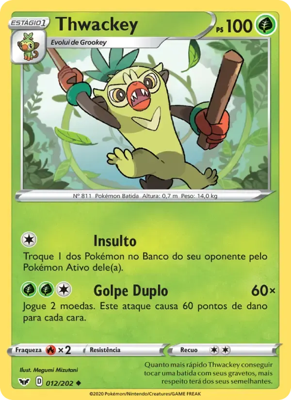 Thwackey — Espada e Escudo 12 Portuguese Pokémon card
