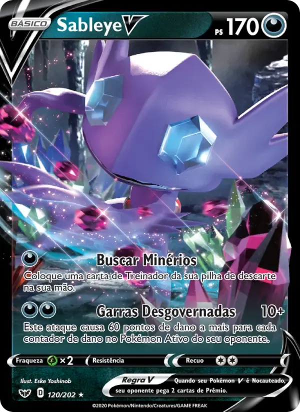 Sableye V — Espada e Escudo 120 Portuguese Pokémon card