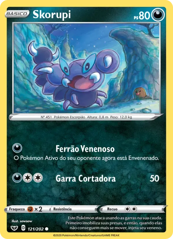 Skorupi — Espada e Escudo 121 Portuguese Pokémon card