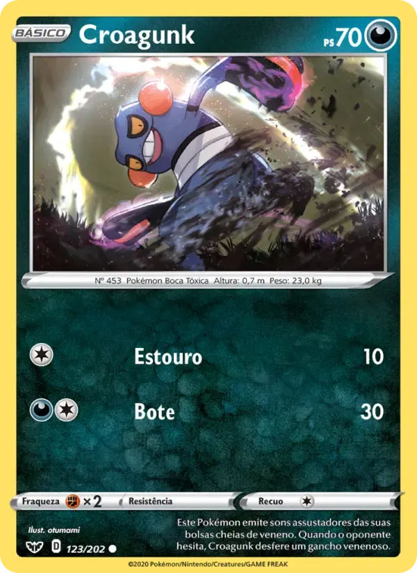 Croagunk — Espada e Escudo 123 Portuguese Pokémon card