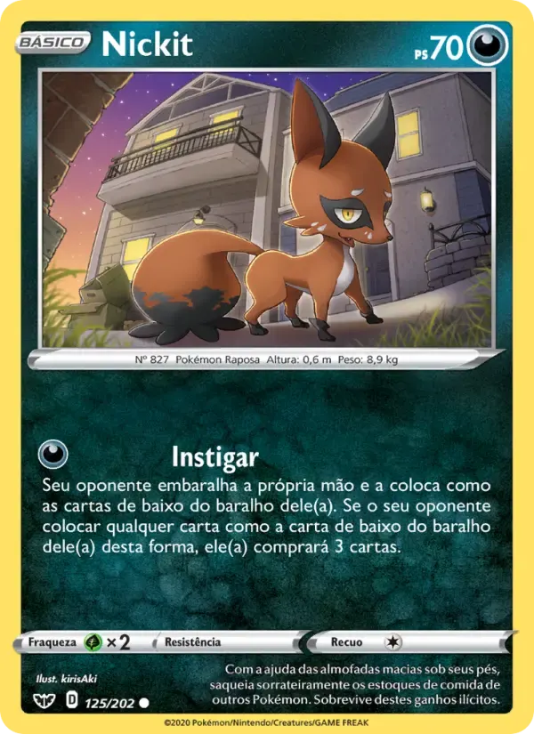 Nickit — Espada e Escudo 125 Portuguese Pokémon card