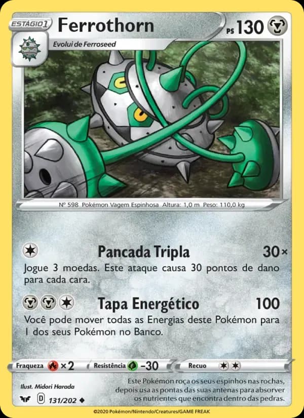 Ferrothorn — Espada e Escudo 131 Portuguese Pokémon card