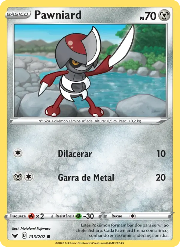 Pawniard — Espada e Escudo 133 Portuguese Pokémon card