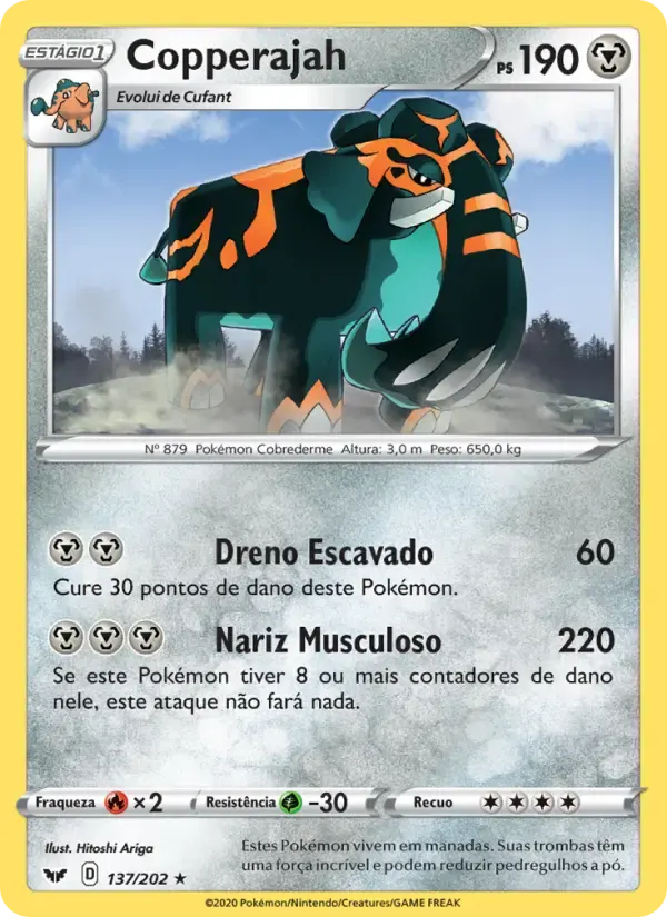 Copperajah — Espada e Escudo 137 Portuguese Pokémon card