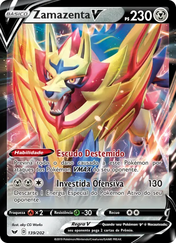 Zamazenta V — Espada e Escudo 139 Portuguese Pokémon card