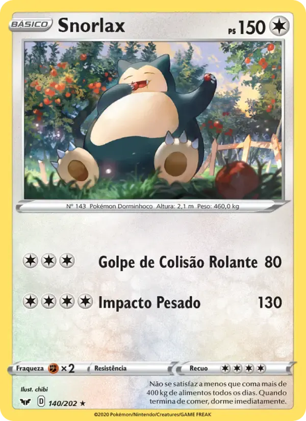 Snorlax — Espada e Escudo 140 Portuguese Pokémon card