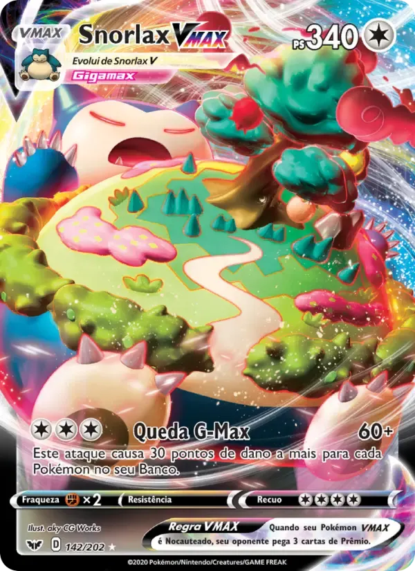 Snorlax VMAX — Espada e Escudo 142 Portuguese Pokémon card