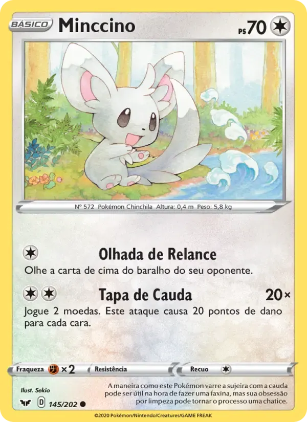 Minccino — Espada e Escudo 145 Portuguese Pokémon card