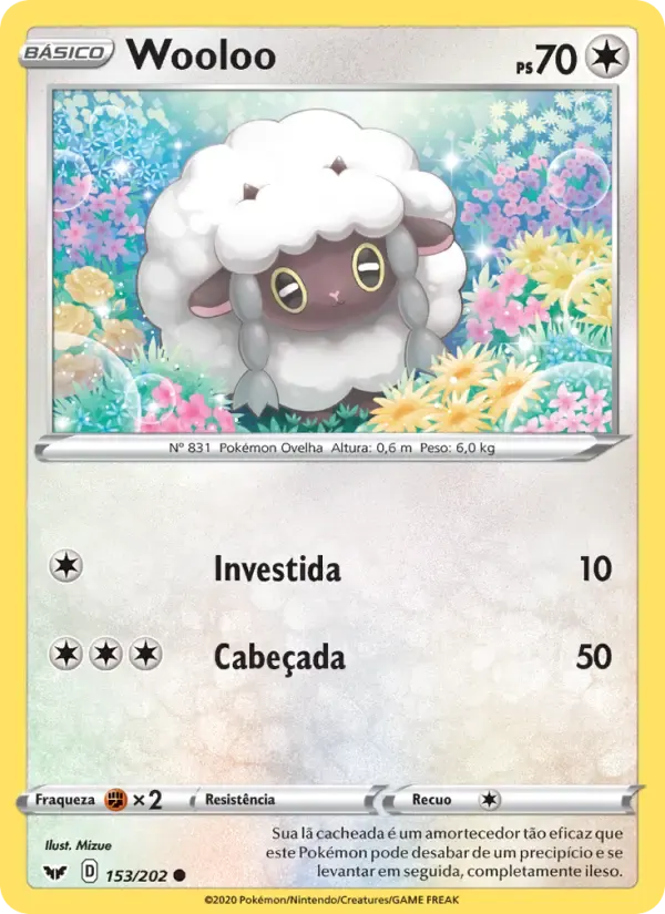 Wooloo — Espada e Escudo 153 Portuguese Pokémon card