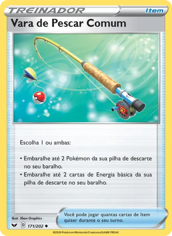 Vara de Pescar Comum — Espada e Escudo 171 Portuguese Pokémon card