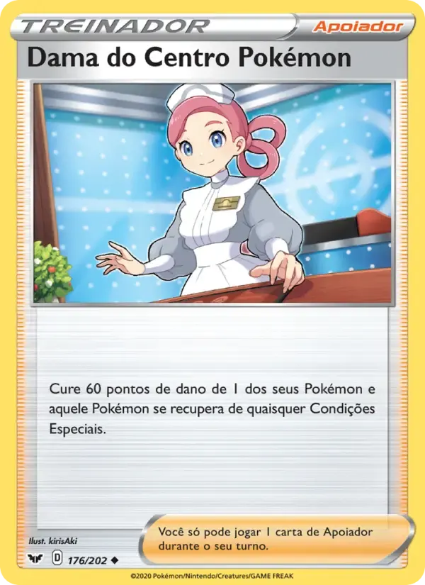Dama do Centro Pokémon — Espada e Escudo 176 Portuguese Pokémon card