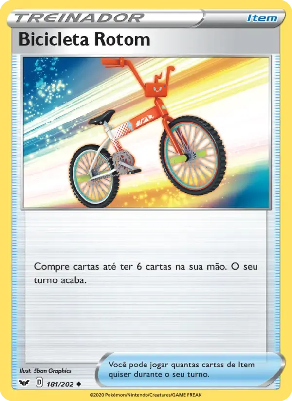 Bicicleta Rotom — Espada e Escudo 181 Portuguese Pokémon card